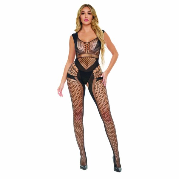 Bodystocking Pink Lipstick Czarny (Jeden rozmiar)