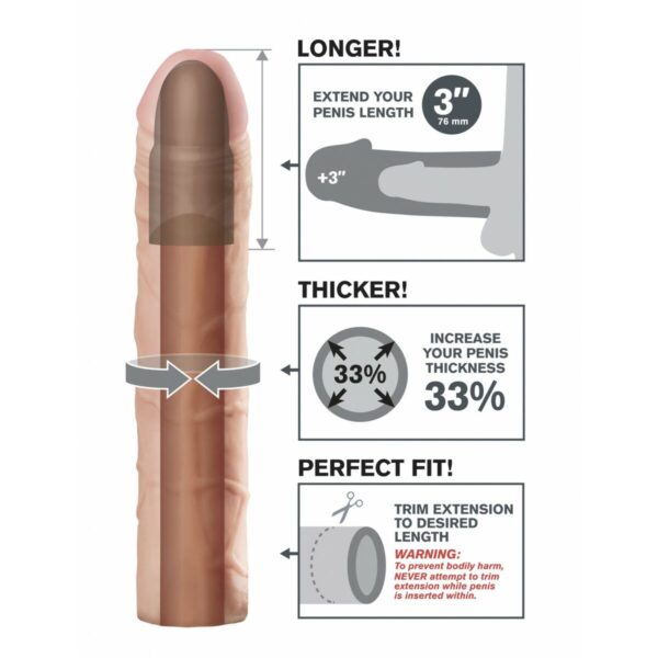Realistyczne dildo Pipedream Fantasy X-Tensions - obrazek 4