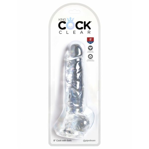Realistyczne dildo Pipedream King Cock Clear - obrazek 2