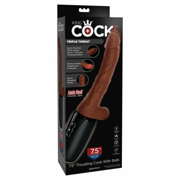 Wibrator Pipedream King Cock Plus Brązowy - obrazek 2