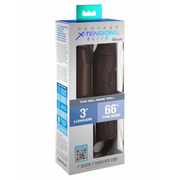 Nakładka na penisa Pipedream Fantasy X-tensions Elite Brązowy - obrazek 2