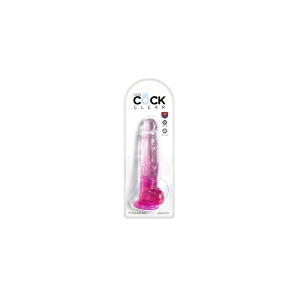 Realistyczne dildo Pipedream King Cock Clear TPE Różowy - obrazek 2