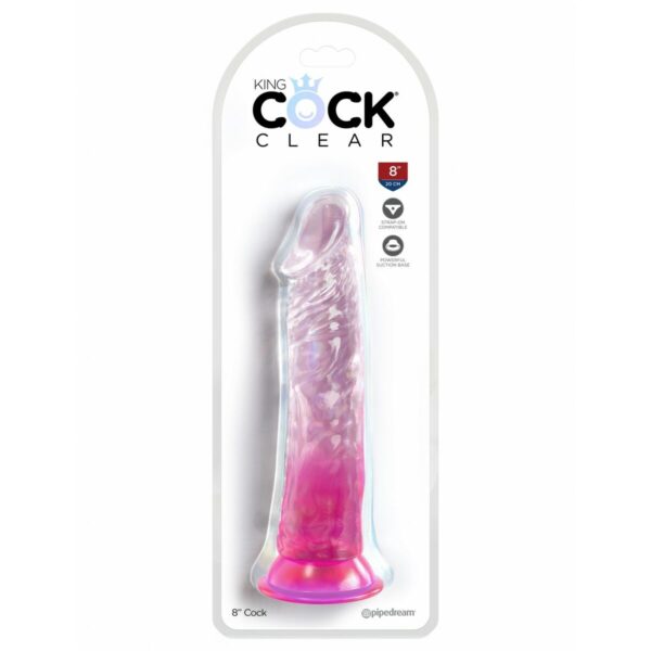 Realistyczne dildo Pipedream King Cock Clear TPE Różowy - obrazek 2