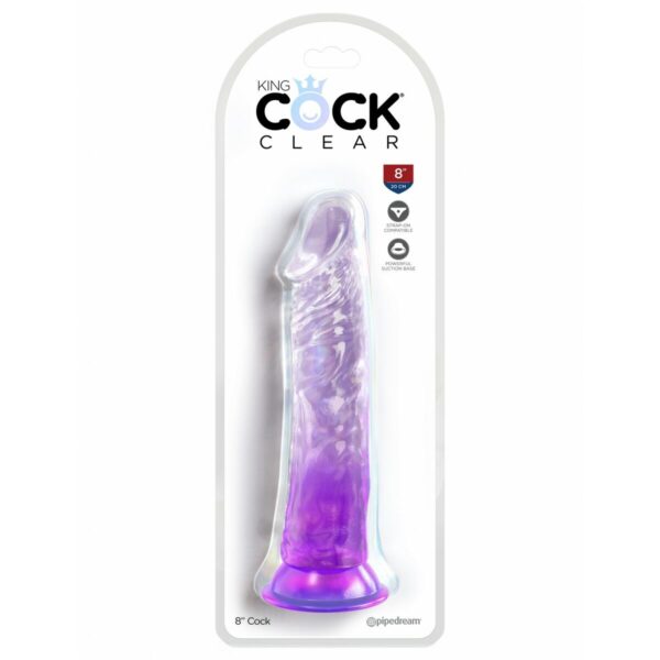 Realistyczne dildo Pipedream King Cock Clear TPE Fioletowy - obrazek 2