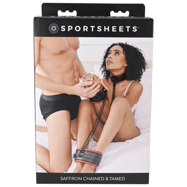 różowe kajdanki z pętlami Sportsheets Saffron Chained - obrazek 6