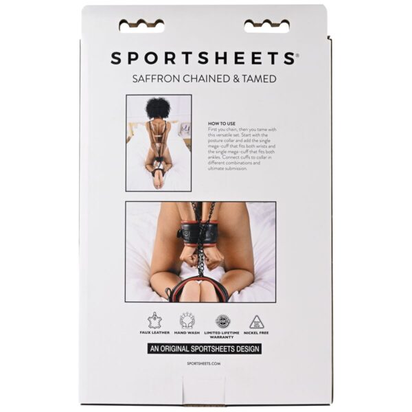 różowe kajdanki z pętlami Sportsheets Saffron Chained - obrazek 7