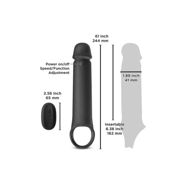 Nakładka na penisa NS Novelties Renegade Czarny Ø 4,4 cm - obrazek 4