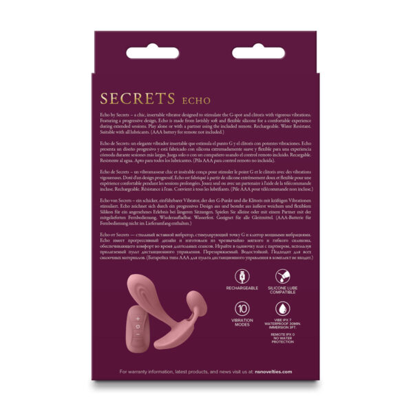Wibrujący korek analny NS Novelties Secrets Różowy - obrazek 3