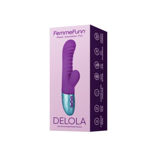 Wibrator Podwójnej Stymulacji FemmeFunn Delola Fioletowy - obrazek 7