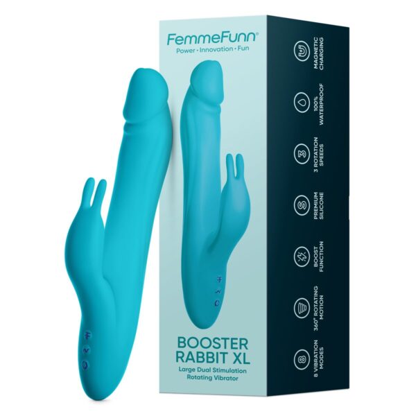 Wibrator punktu G FemmeFunn BOOSTER RABBIT XL Niebieski - obrazek 7