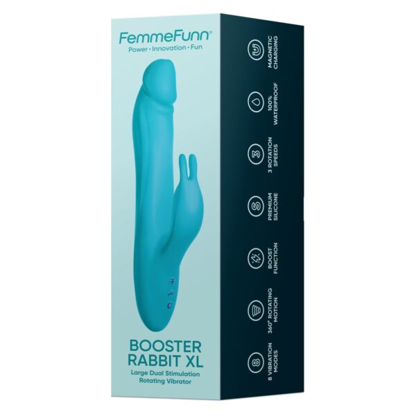 Wibrator punktu G FemmeFunn BOOSTER RABBIT XL Niebieski - obrazek 8