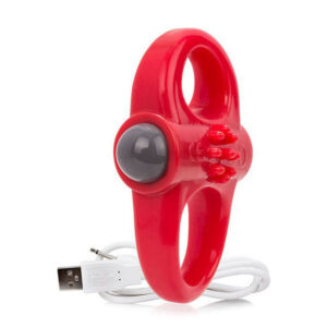 Wibrujący Pierścień Erekcyjny The Screaming O Charged Yoga Czerwony