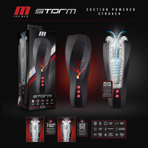Endurance masturbator w kształcie tyłka Blush M for Men Storm Biały - obrazek 4