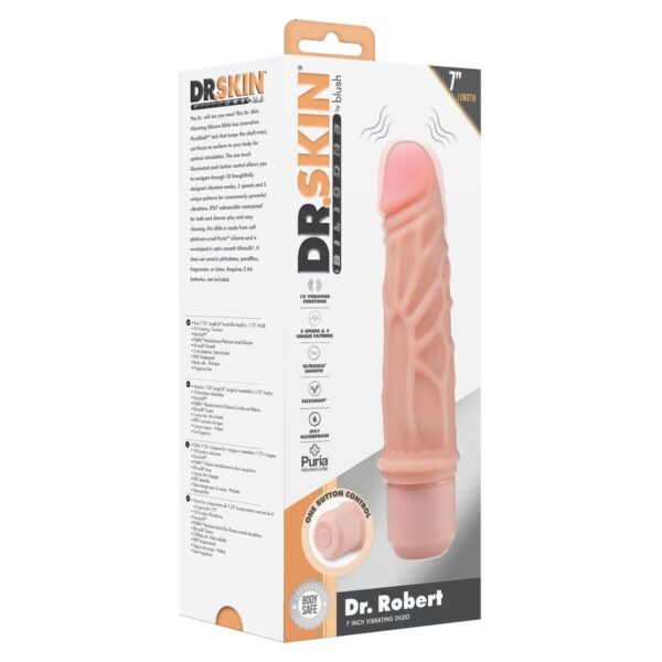 Realistyczne dildo Blush Dr Skin Silikon ABS Ø 4,3 cm (15,2 cm) (19 cm) - obrazek 8