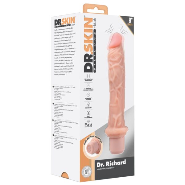 Realistyczne dildo Blush Dr Skin Silikon ABS Ø 4,9 cm (21,5 cm) - obrazek 8