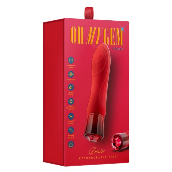 Mini Wibrator Blush Oh My Gem Desire Ruby Czerwony - obrazek 6