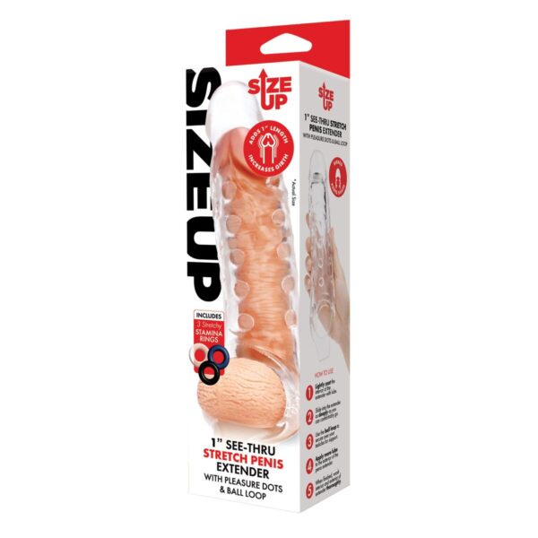 Nakładka na penisa Size Up Ø 4,5 cm 22 cm - obrazek 6