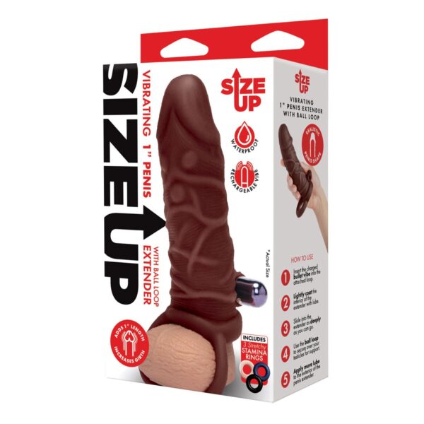 Nakładka na penisa Size Up Brązowy Ø 4 cm 15 cm - obrazek 6