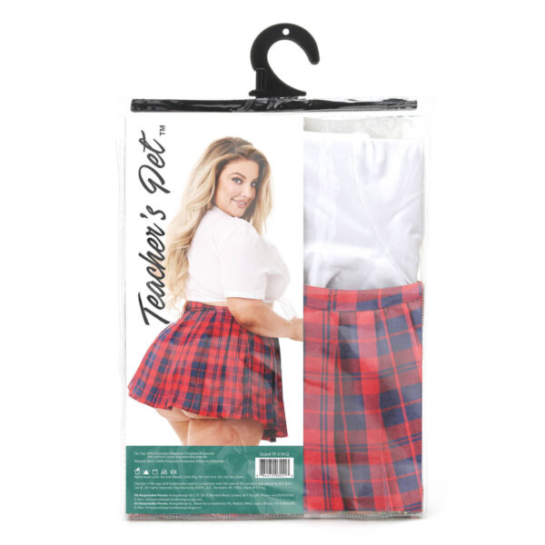 Kostium Erotyczny Teacher's Pet School Girl Czerwony Queen size - obrazek 3