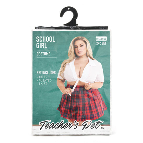 Kostium Erotyczny Teacher's Pet School Girl Czerwony Queen size - obrazek 6