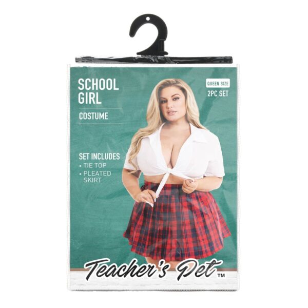 Kostium Erotyczny Teacher's Pet School Girl Czerwony Queen size - obrazek 7