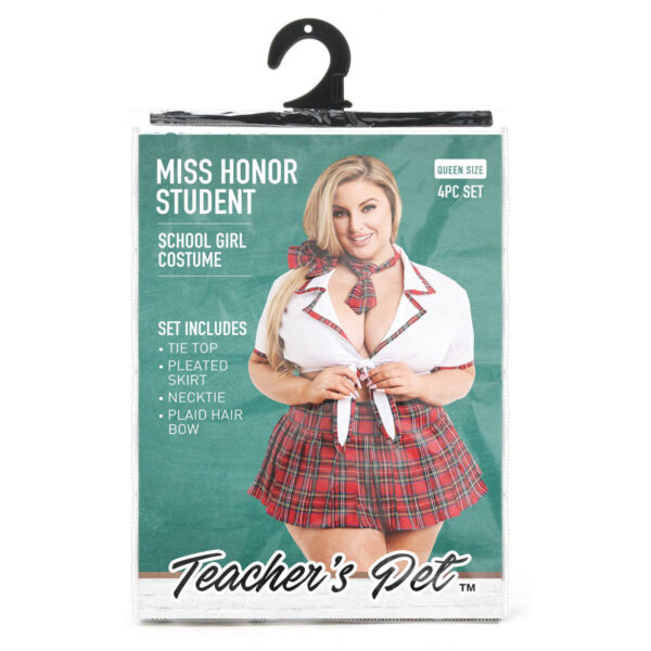 Kostium Erotyczny Teacher's Pet School Girl Czerwony Queen size - obrazek 6