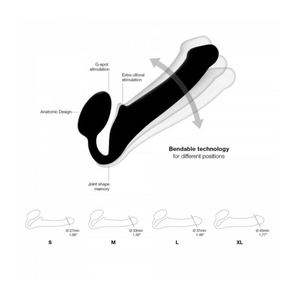 Dildo Strap-on-me Semi-Realistic XL Fiolet - obrazek 4