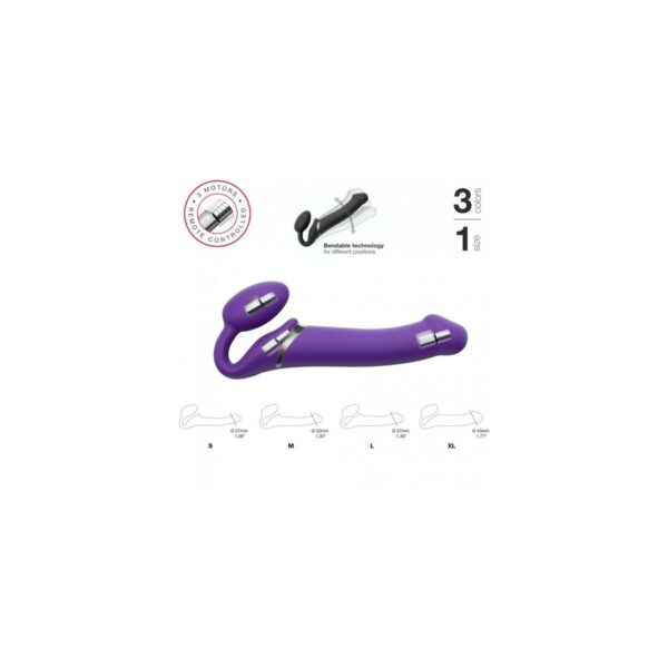 Dildo Strap-on-me Vibrating Remote Controlled 3 Motors Fioletowy - obrazek 7