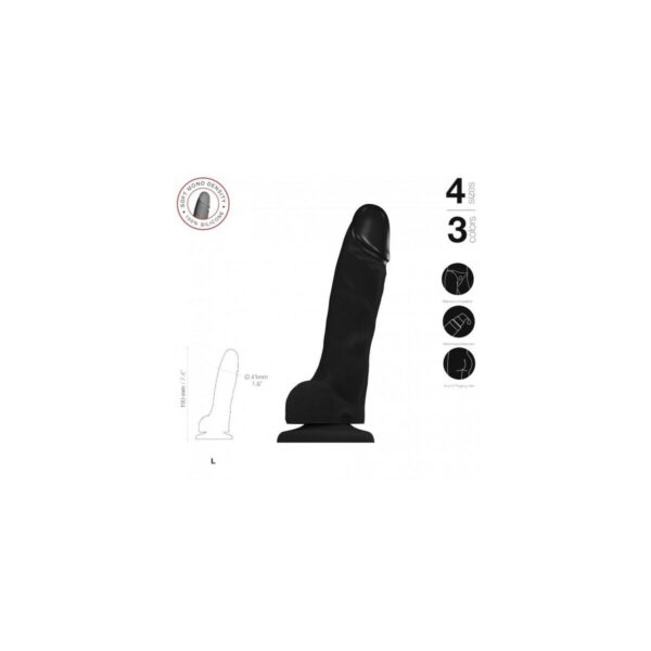 Dildo Strap-on-me Realistic Czarny L - obrazek 4