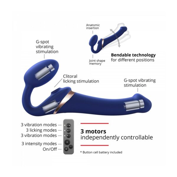 Wibrator Strap-on-me 6017418 Niebieski XL - obrazek 2
