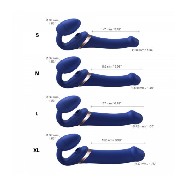 Wibrator Strap-on-me 6017418 Niebieski XL - obrazek 4