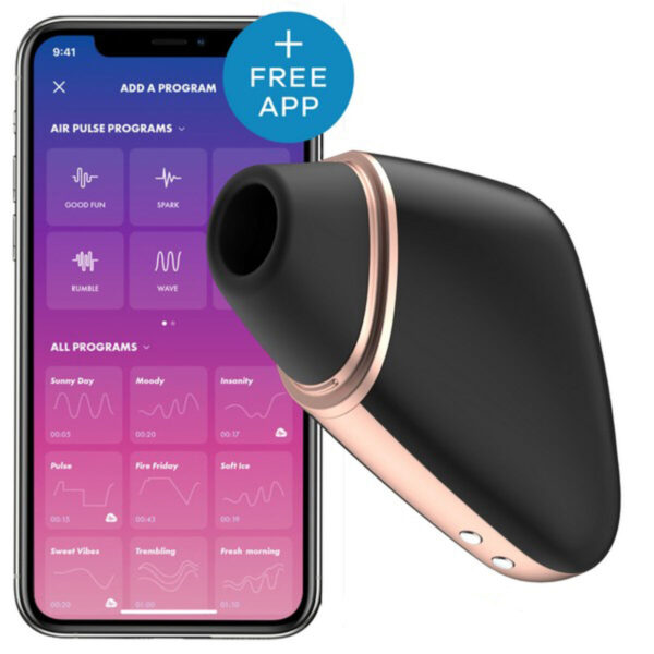 Ssący masażer do Łechtaczki Love Triangle Air Pulse Satisfyer Love triangle Czarny - obrazek 4