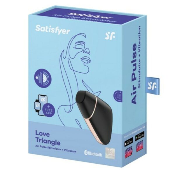 Ssący masażer do Łechtaczki Love Triangle Air Pulse Satisfyer Love triangle Czarny - obrazek 2