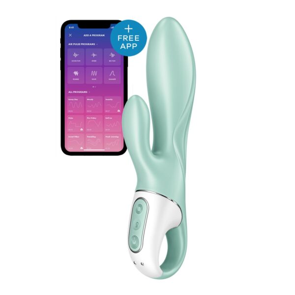 Wibrator Podwójnej Stymulacji Satisfyer Air Pump Bunny 5 Kolor Zielony - obrazek 2