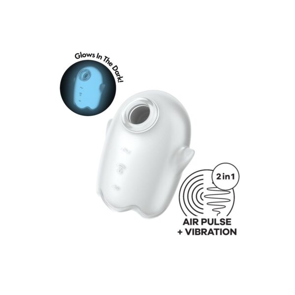 Ssący masażer do Łechtaczki Satisfyer Glowing Ghost Biały - obrazek 7