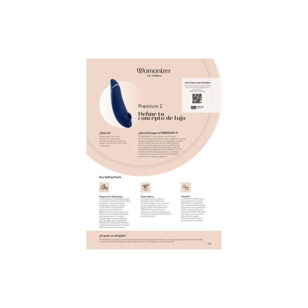 Wibrator Womanizer WOMANIZER PREMIUM 2 BLUEBERRY Niebieski - obrazek 7