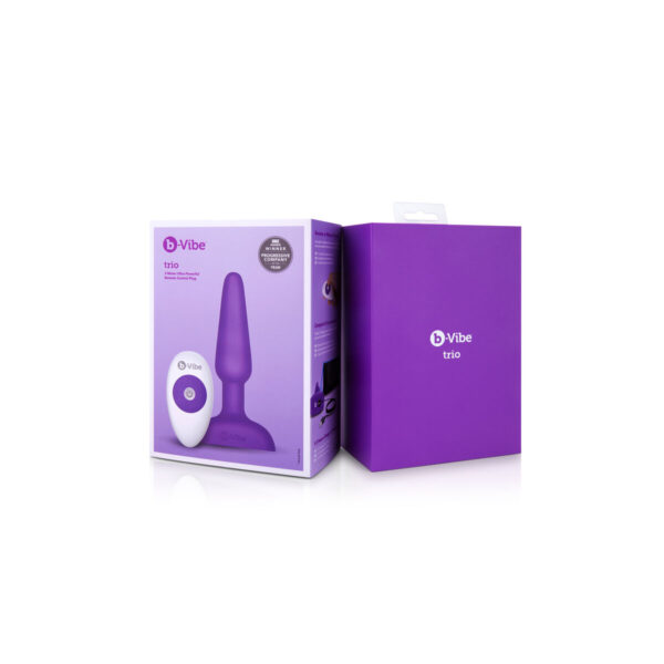 Zdalnie strerowana potrójna zatyczka analna (fioletowa) B-Vibe 05882530000 Fioletowy - obrazek 4