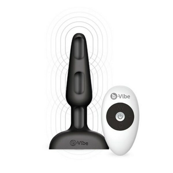 Zdalnie strerowana potrójna zatyczka analna (czarna) B-Vibe 05882610000 Czarny - obrazek 2
