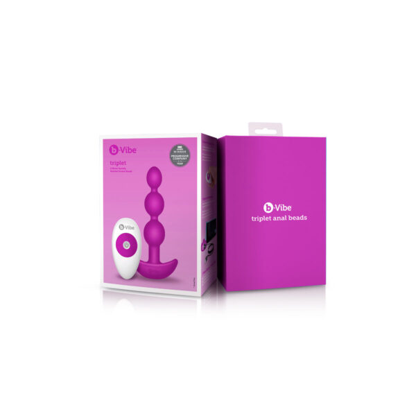 Kulki analne potrójne (Fuksja) B-Vibe 92740 Różowy - obrazek 5