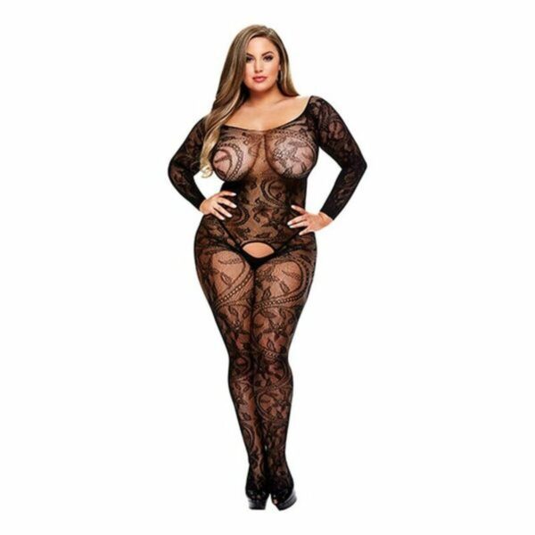 Jaquard koronkowe body z ramiączkami rozmiar królewski Baci Lingerie 00209 (Queen)