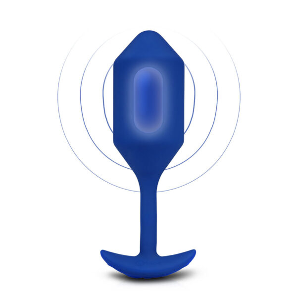 Korek Analny Snug XL B-Vibe Vibrating Niebieski - obrazek 2