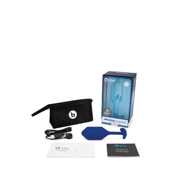 Korek Analny Snug XL B-Vibe Vibrating Niebieski - obrazek 7