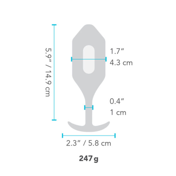 Korek Analny Snug XL B-Vibe Vibrating Niebieski - obrazek 8