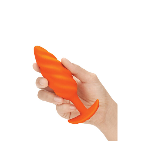 Wibrujący korek analny B-Vibe Swirl Texture Pomarańczowy - obrazek 6