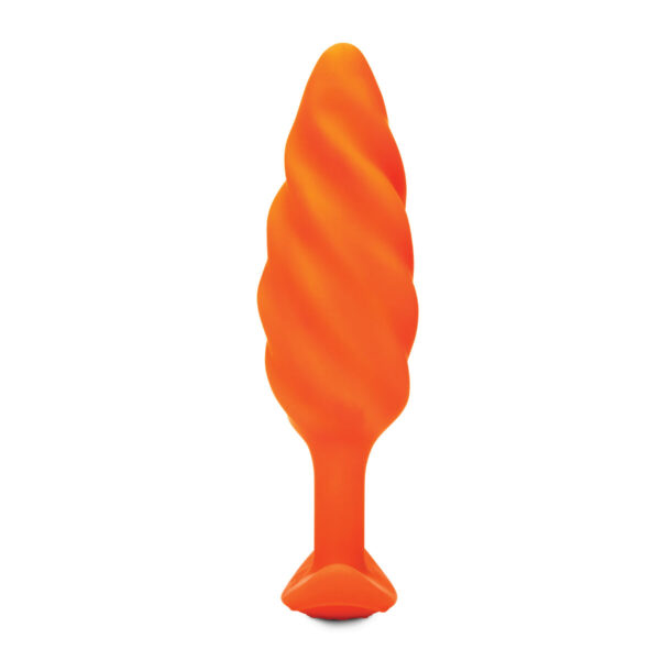 Wibrujący korek analny B-Vibe Swirl Texture Pomarańczowy - obrazek 8