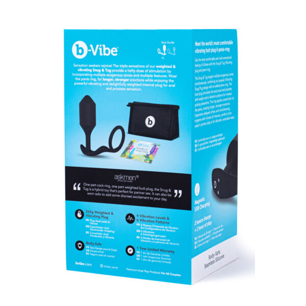 Zatyczka Analna B-Vibe Vibrating Snug Czarny XL - obrazek 8