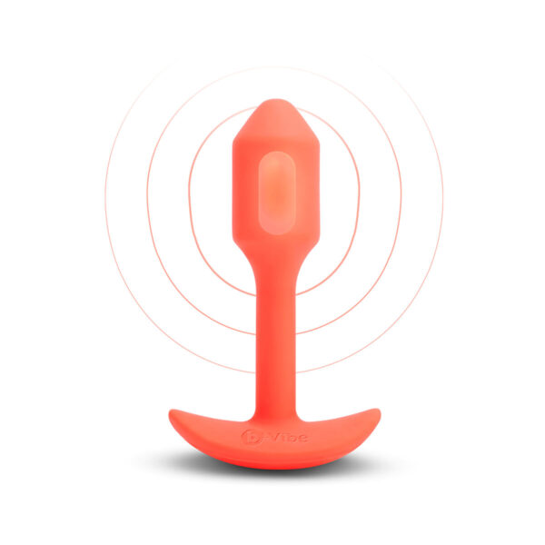 Zatyczka Analna B-Vibe Vibrating Snug Pomarańczowy - obrazek 3