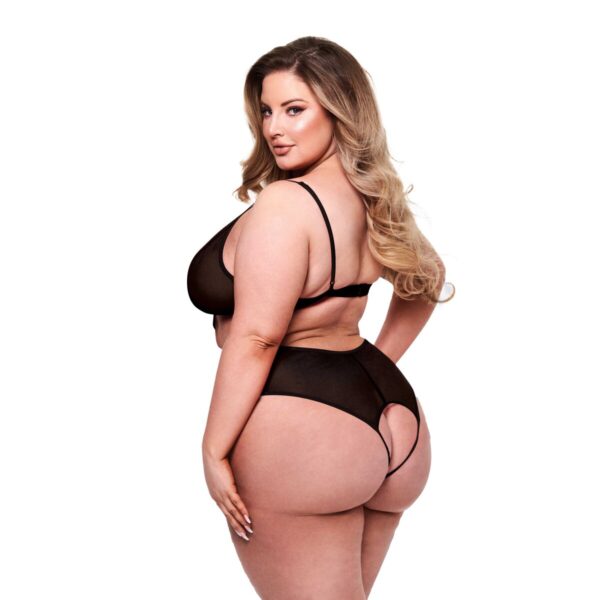 trykot Baci Lingerie Crotchless Czarny Queen size - obrazek 4