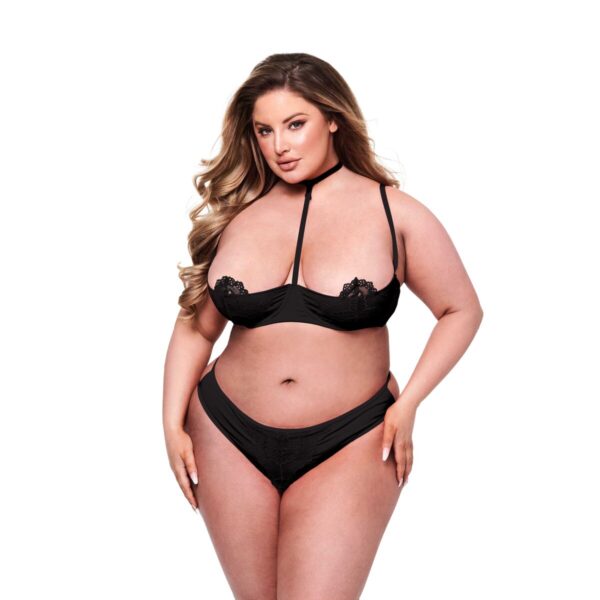 Zestaw bielizny Baci Lingerie Quarter Czarny 2 Części (Queen size)