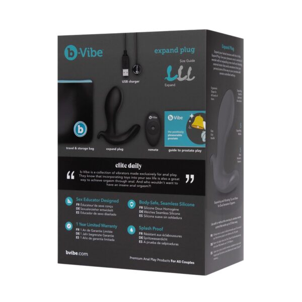 Zatyczka Analna B-Vibe EXPAND Czarny - obrazek 2